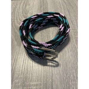 Men’s Purple and Green Nylon Braided Western Belt Size Medium To Large